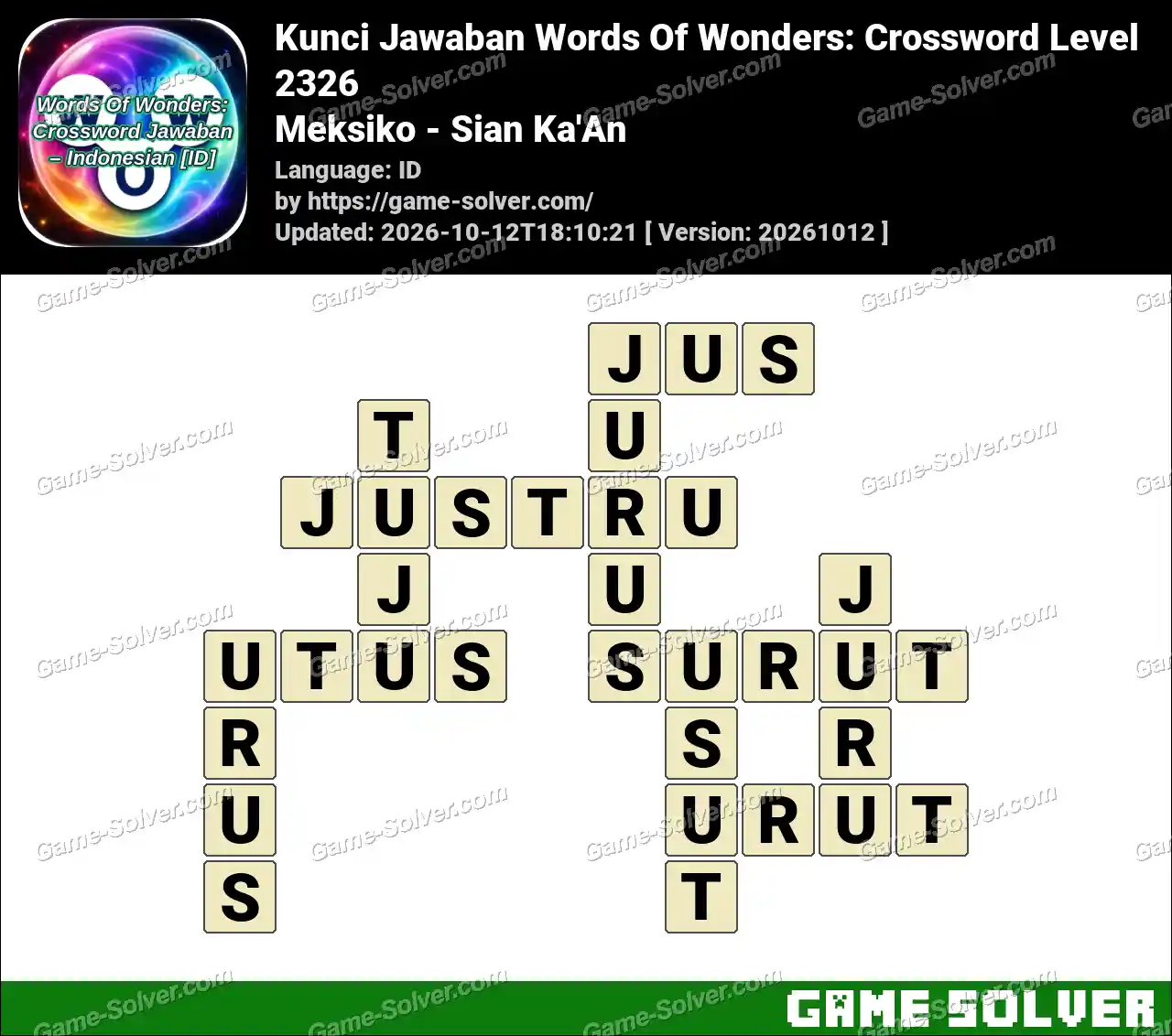 Kunci Jawaban Words Of Wonders: Crossword Level 2326 – Meksiko – Sian Ka’An